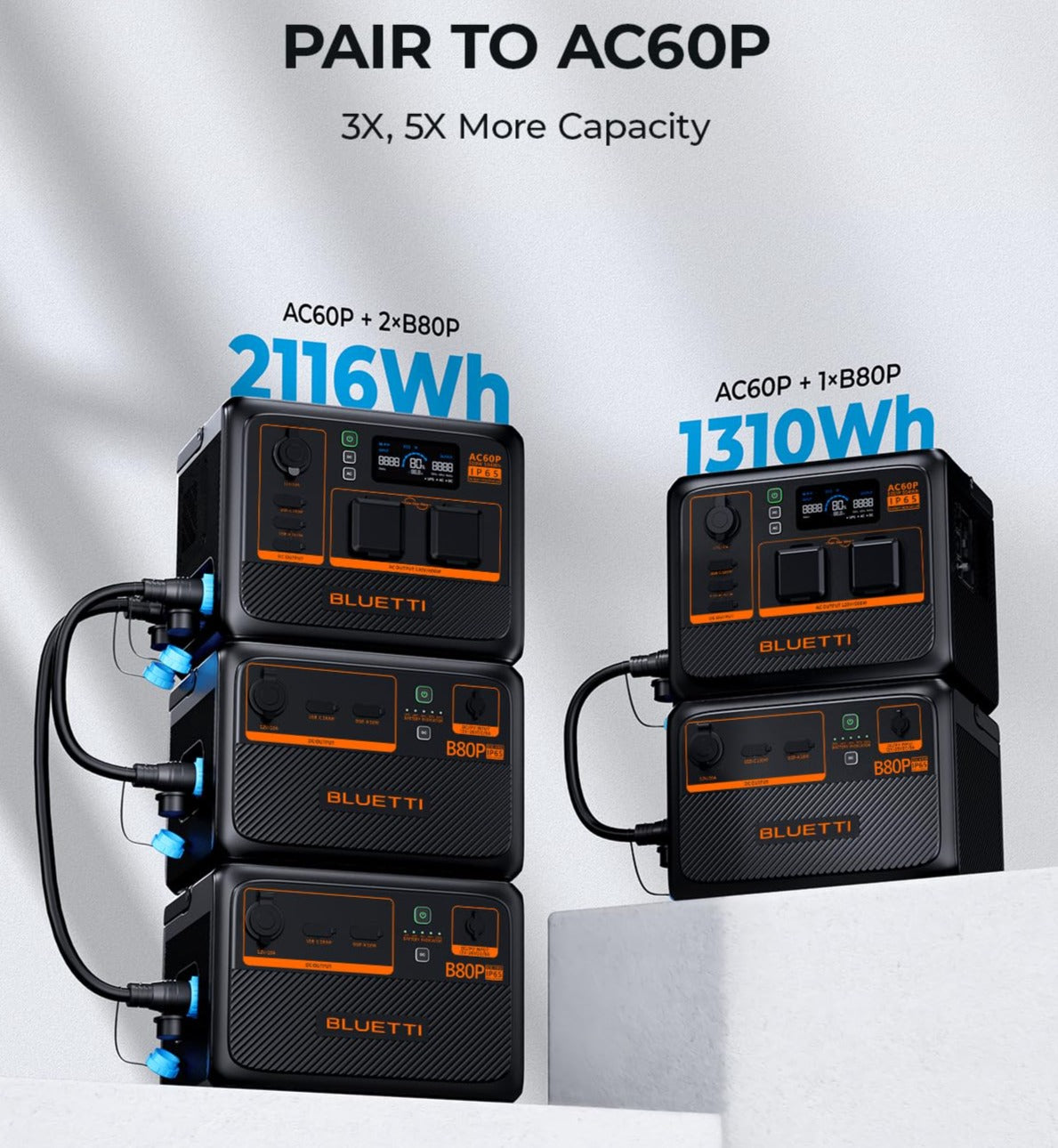 BLUETTI B80P EXPANSION BATTERY & USB/12VDC UPS POWER STATION | 806WH - FOR AC60P ONLY