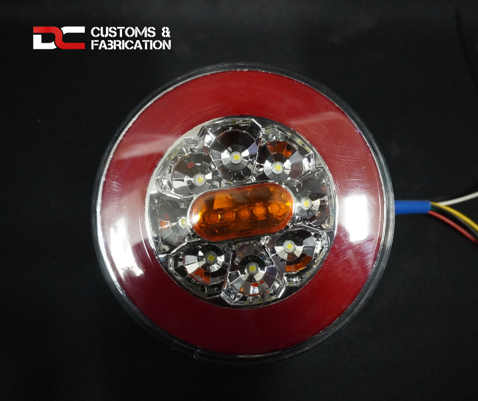 4 in 1 LED 140mm Round Tail Lights 12V or 24V pair