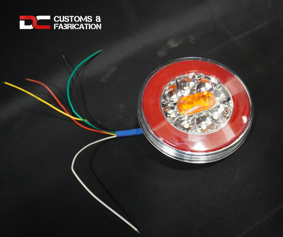 4 in 1 LED 140mm Round Tail Lights 12V or 24V pair