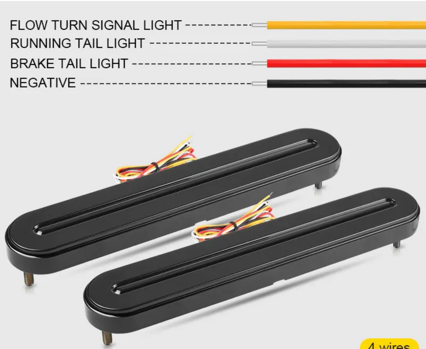 4 in 1 LED Tail Lights 12V or 24V pair