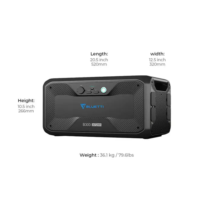 BLUETTI B300 EXPANSION BATTERY & USB/12VDC POWER STATION | 3072WH