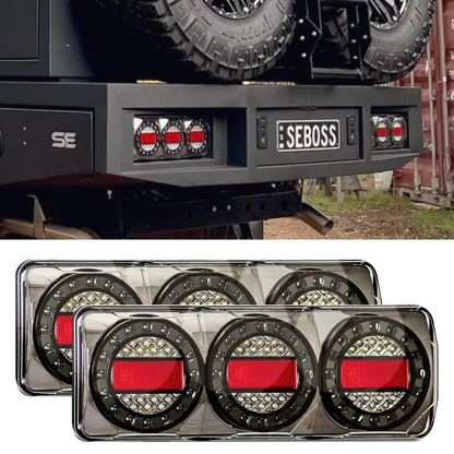 LED tail lights - 12/24V Stop/Tail/Indicator/Reverse/Reflector 3 Lamp Combination - MAXILAMPC3XRW