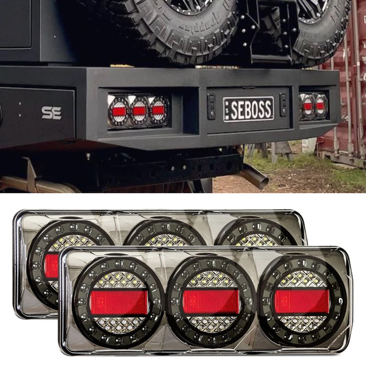 LED tail lights - 12/24V Stop/Tail/Indicator/Reverse/Reflector 3 Lamp Combination - MAXILAMPC3XRW