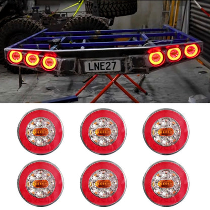 4 in 1 LED 140mm Round Tail Lights 12V or 24V ( Set of 6 )