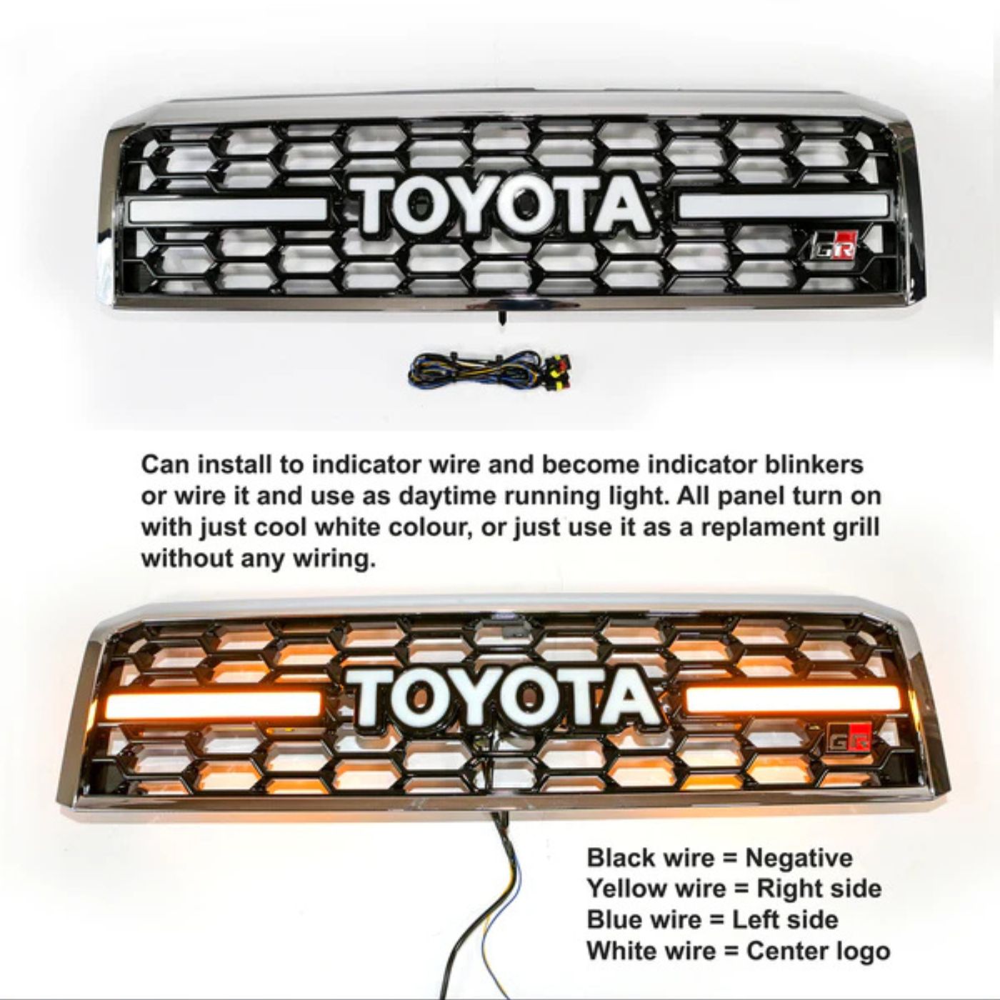 Toyota LANDCRUISER 70, 79 & 76 2006-2023 LED GR TOYOTA logo Grill