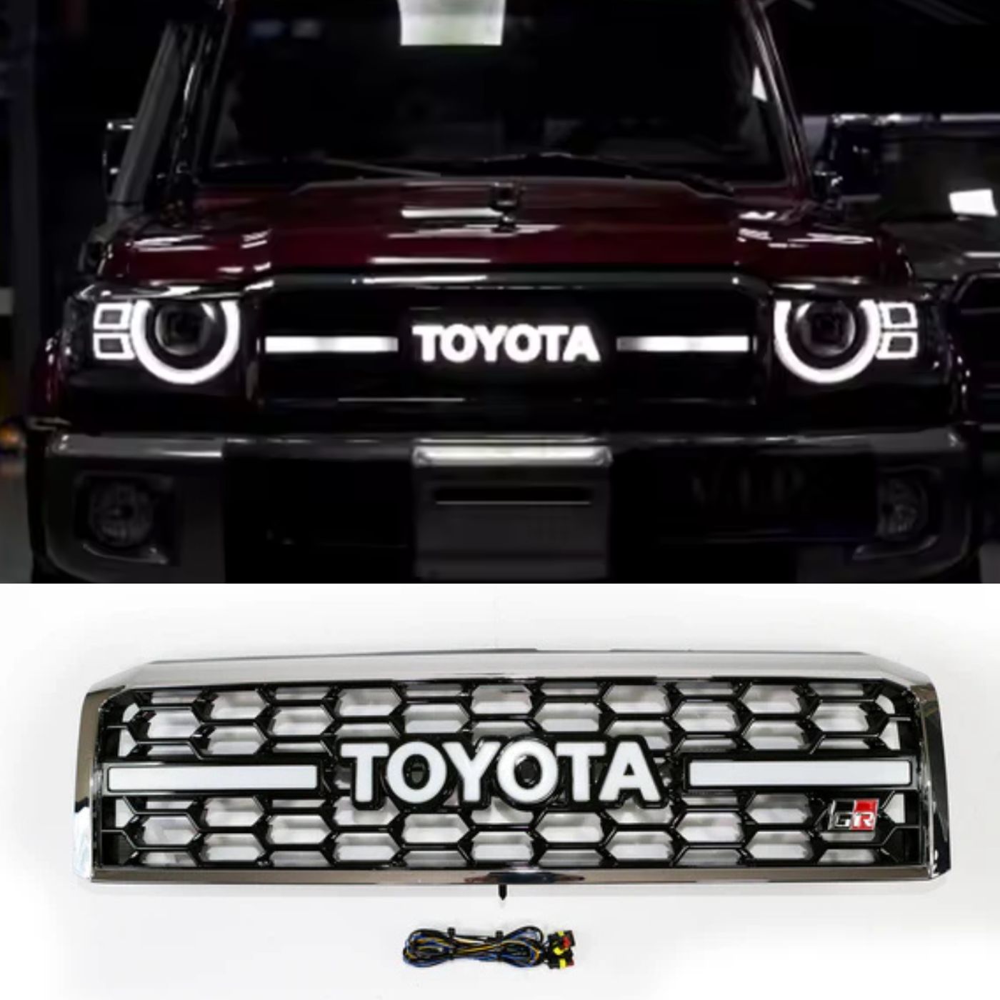 Toyota LANDCRUISER 70, 79 & 76 2006-2023 LED GR TOYOTA logo Grill