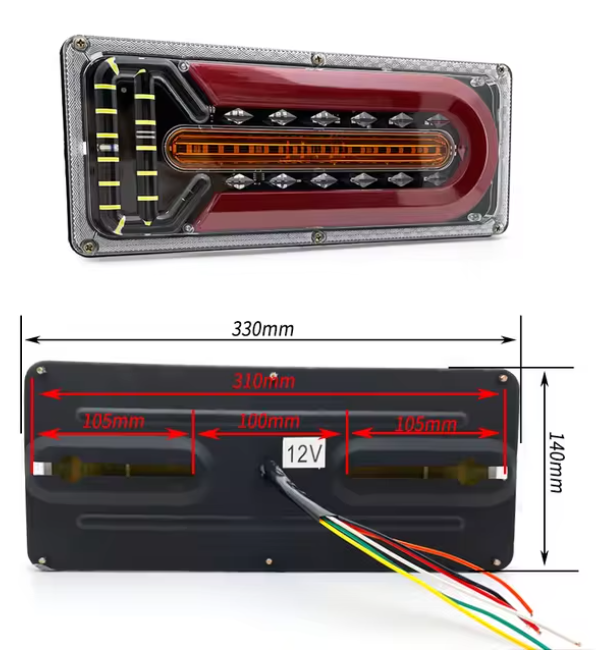 Mercedes G63 (G Wagon) style Tail Lights For Truck/Trailer (3 sizes in 12v & 24v)