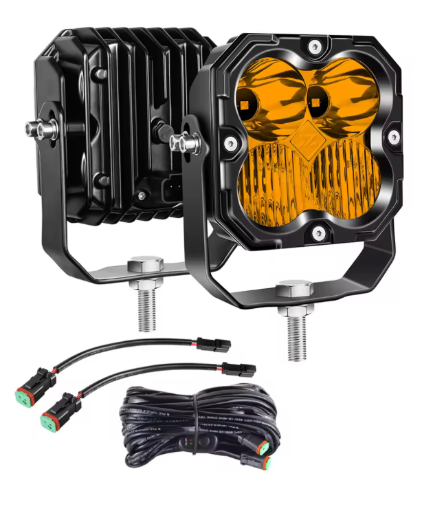 4" BLACK LED Spot Flood Combo Beam LIGHT POD 3000K - UNIVERSAL
