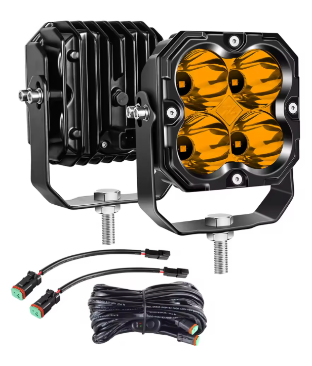 4" BLACK LED Spot Flood Combo Beam LIGHT POD 3000K - UNIVERSAL