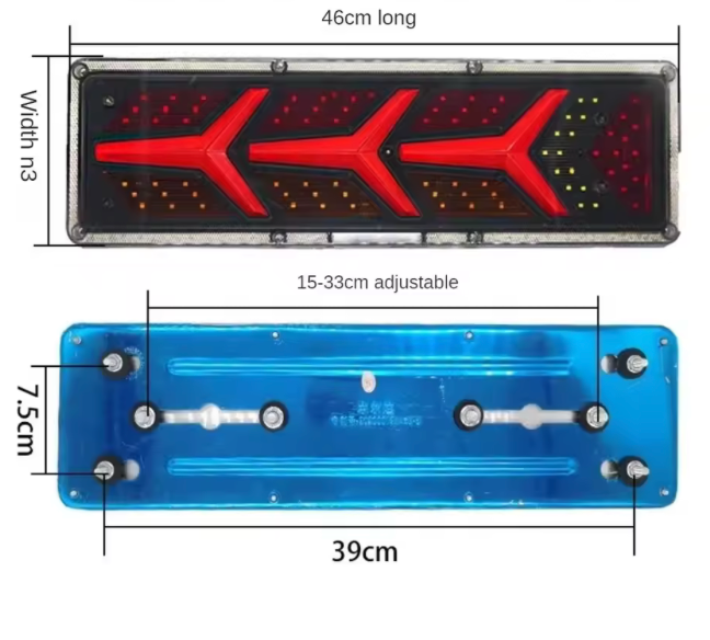 Lamborghini Aventador style Tail Lights For Tray/Trailer (2 styles 5 Sizes in 12v & 24v)