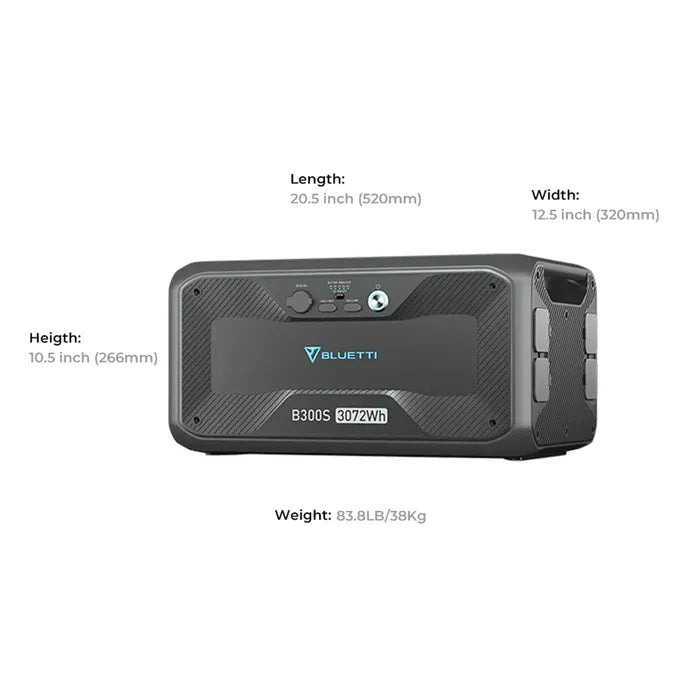 BLUETTI B300S EXPANSION BATTERY & USB/12VDC POWER STATION | 3072WH