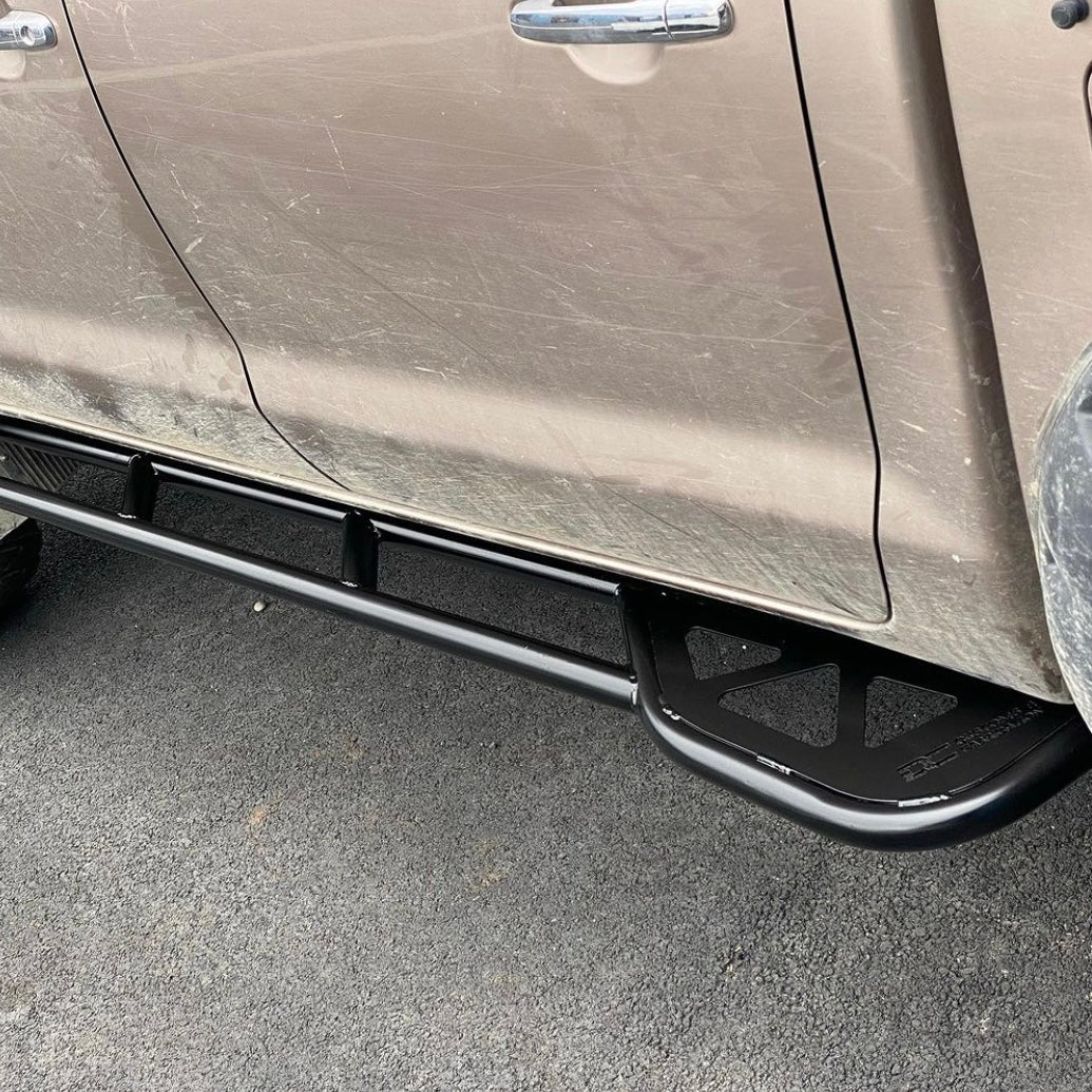 Rock slider, sidesteps, scrub bars