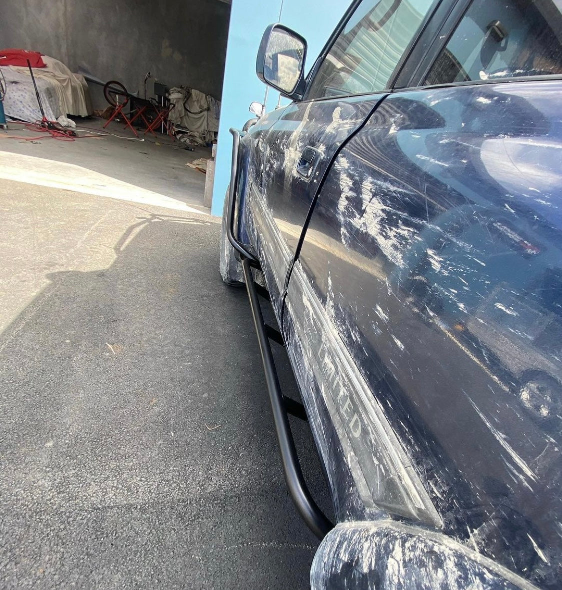 Rock slider, sidesteps, scrub bars